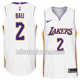 Män Los Angeles Lakers Tröja Lonzo Ball 2 Nike 2017-18 Vit Swingman